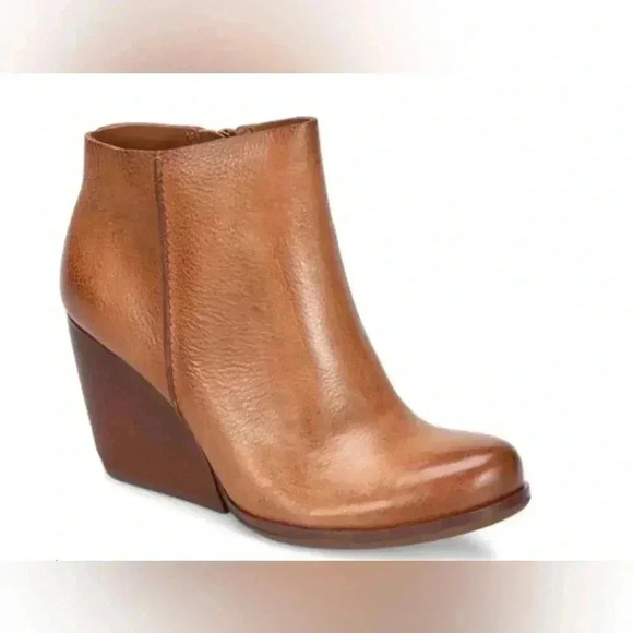 Korkease Womens Natalya wedge boots in rum leather size 5 - Picture 1 of 8